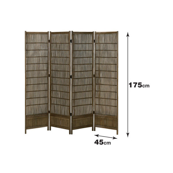 衝立 4連 ラタン パーテーション 籐家具 高さ160cm