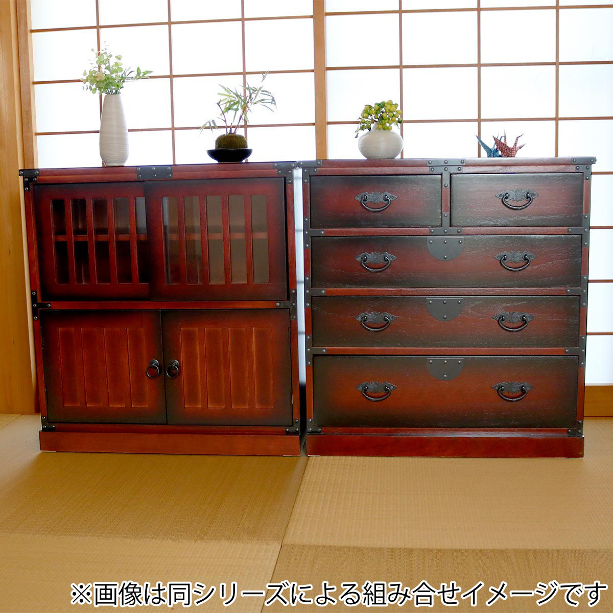 訳あり品！【12】民芸家具桐材木製無垢多引き出し箪笥チェスト