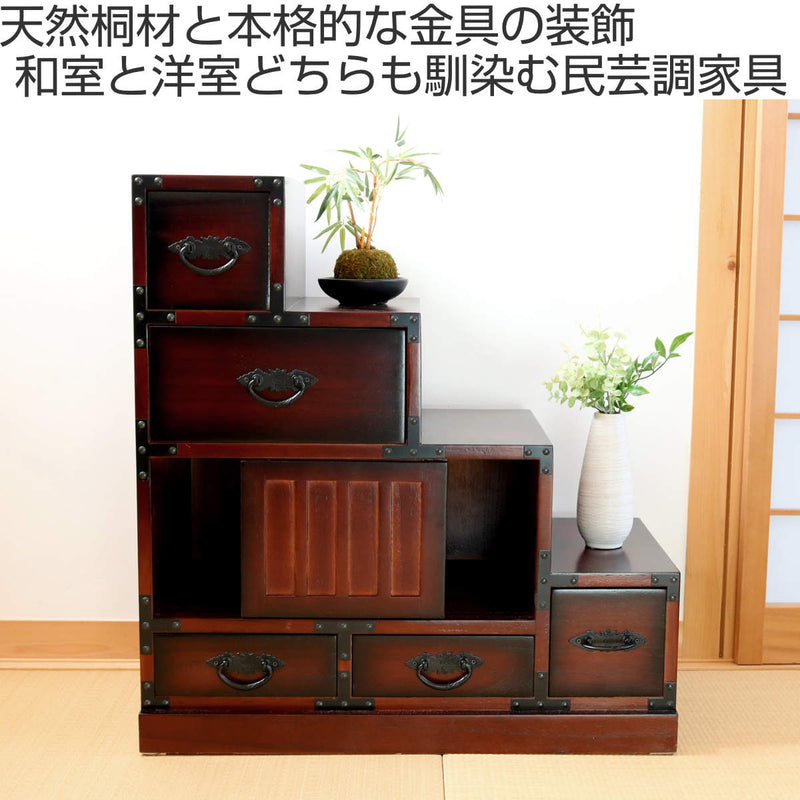 階段箪笥 桐製 アンティーク - 家具