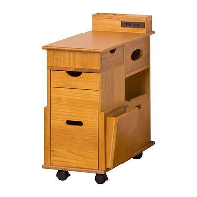 収納ワゴン　ソファサイドワゴン　桐製　幅33cm