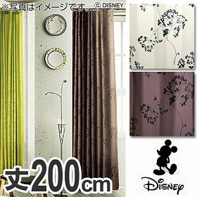 ドレープカーテン　Disney　ディズニー　ミッキー　トウィッグリーフ　100×200cm　スミノエ
