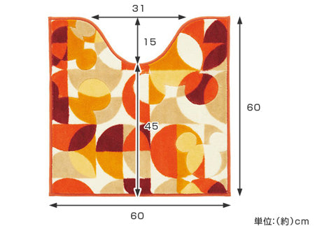 トイレマット スミノエ ミッキー セミサークル 60×60cm