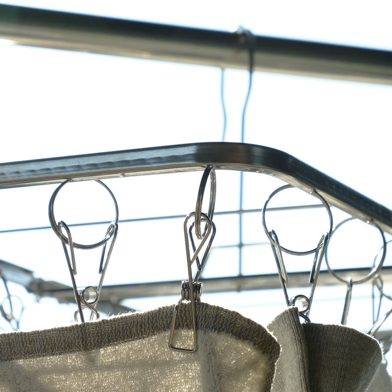 洗濯ハンガー ステンレスハンガー 角ハンガー 日本製絡みにくいステンレスハンガーワイド幅22ピンチ -7