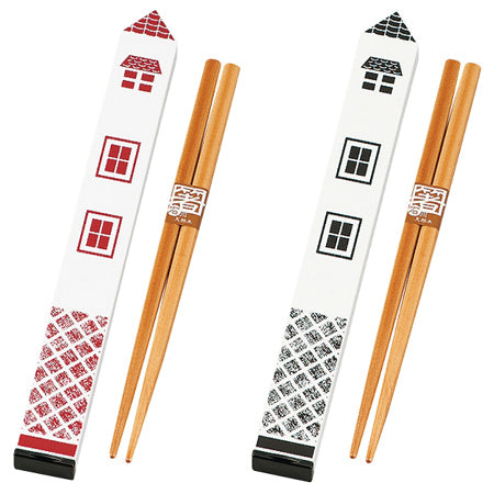 箸＆箸箱セット　HAKOYA　おべんとハウス　蔵　木製箸18cm付き
