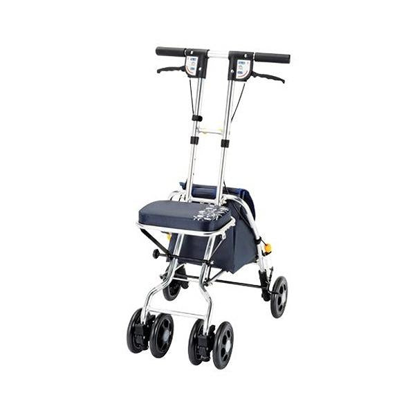 シルバーカー　コンパクトタイプ　ソナタ　紺花柄