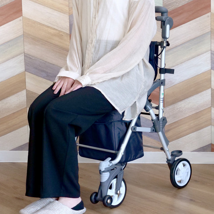 シルバーカースルーンボックスNネイビー軽量コンパクト座れるおしゃれ