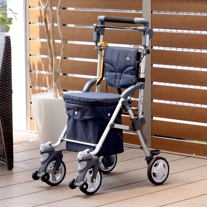 シルバーカースルーンボックスNネイビー軽量コンパクト座れるおしゃれ