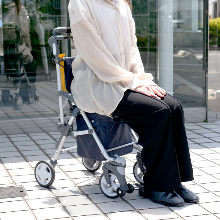 シルバーカースルーンボックスNネイビー軽量コンパクト座れるおしゃれ