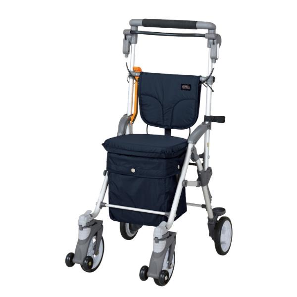 シルバーカースルーンボックスNネイビー軽量コンパクト座れるおしゃれ