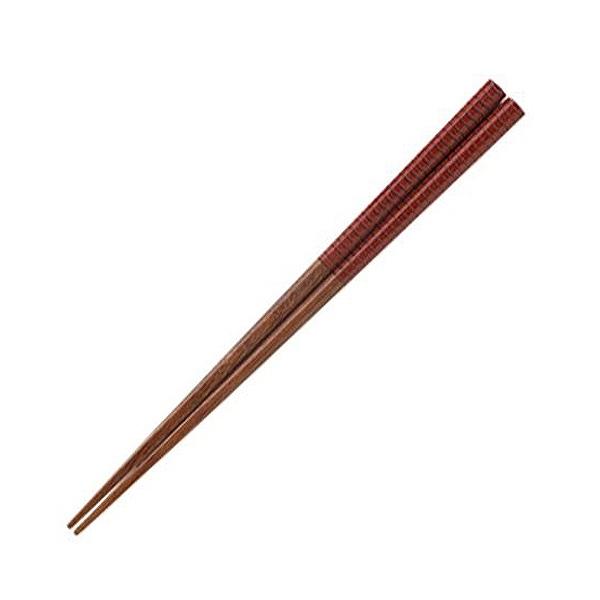 箸 20.5cm 八角ライン 漆箸 木製