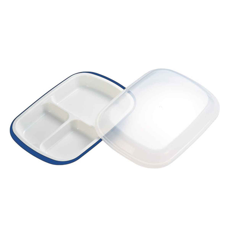 ランチプレート プラスチック 食器 フタ付きランチプレート 角型 楽弁 仕切り付き プラスチック製 -19