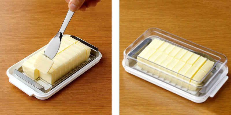 バターケースステンレスバターカッター＆ケース200g用先割れステンナイフ付