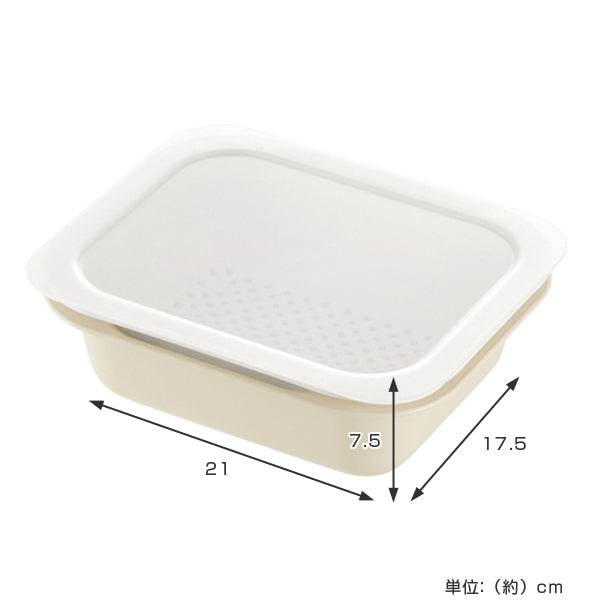 ザル＆ボウル3点セットM角型蓋付き電子レンジ対応食洗機対応つみ重ねザルバット日本製