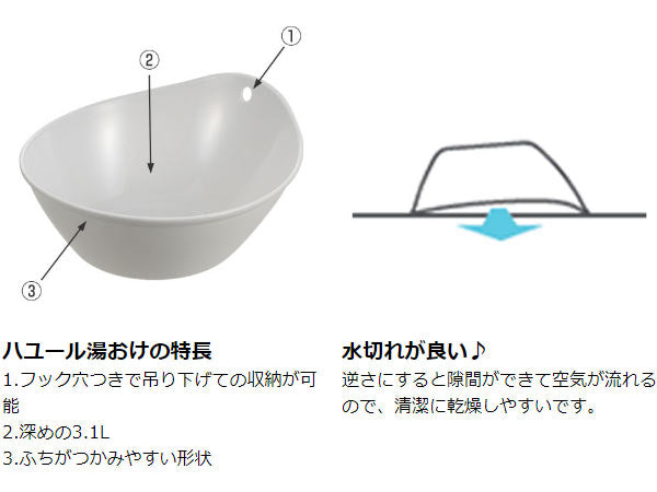 湯おけハユール洗面器日本製