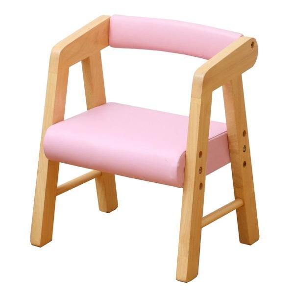 キッズチェア 肘付き 高さ調整 naKids キッズ チェア 子供用 椅子 木製 天然木 PVC