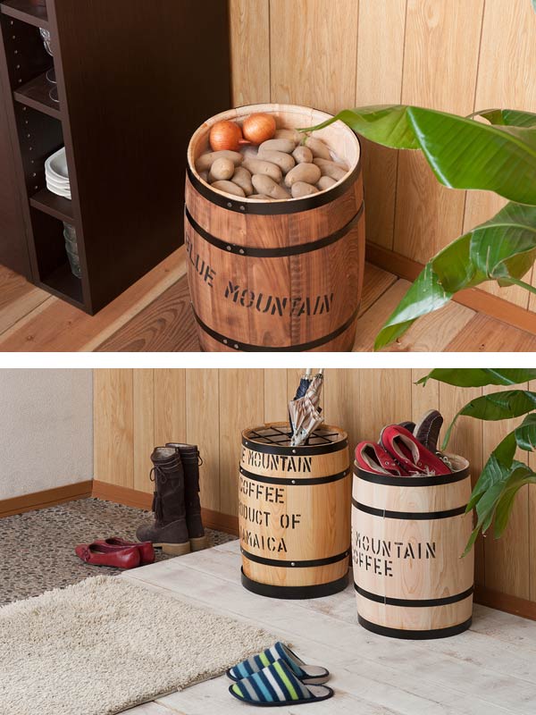 コーヒー樽　木樽　　蓋なし Amazon｜ディスプレイ用コーヒー木樽 (中サイズ)ブラウン｜ドリッパー