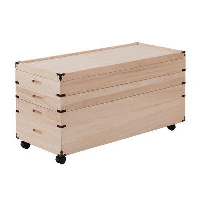 桐 衣装ケース 4段 衣裳箱 キャスター付 隅金具 高さ46cm