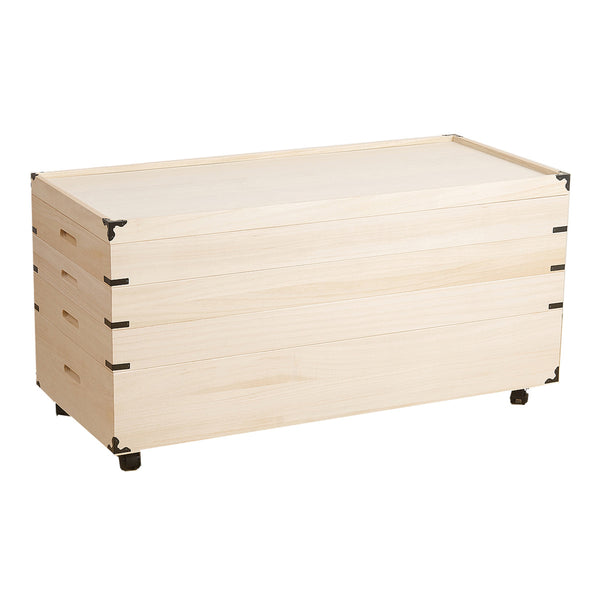 桐 衣装ケース 4段 日本製 隅金具 キャスター付 幅95cm