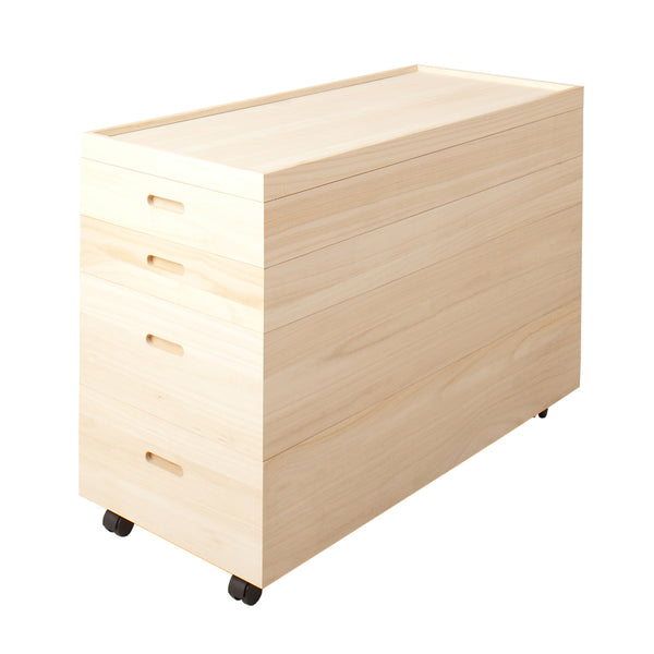 桐 衣装ケース 4段 深型2段 日本製 キャスター付 幅95cm