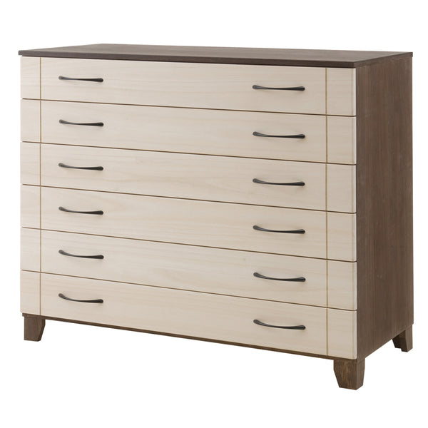 桐 スタイルチェスト 6段 日本製 ツートーン 幅100cm