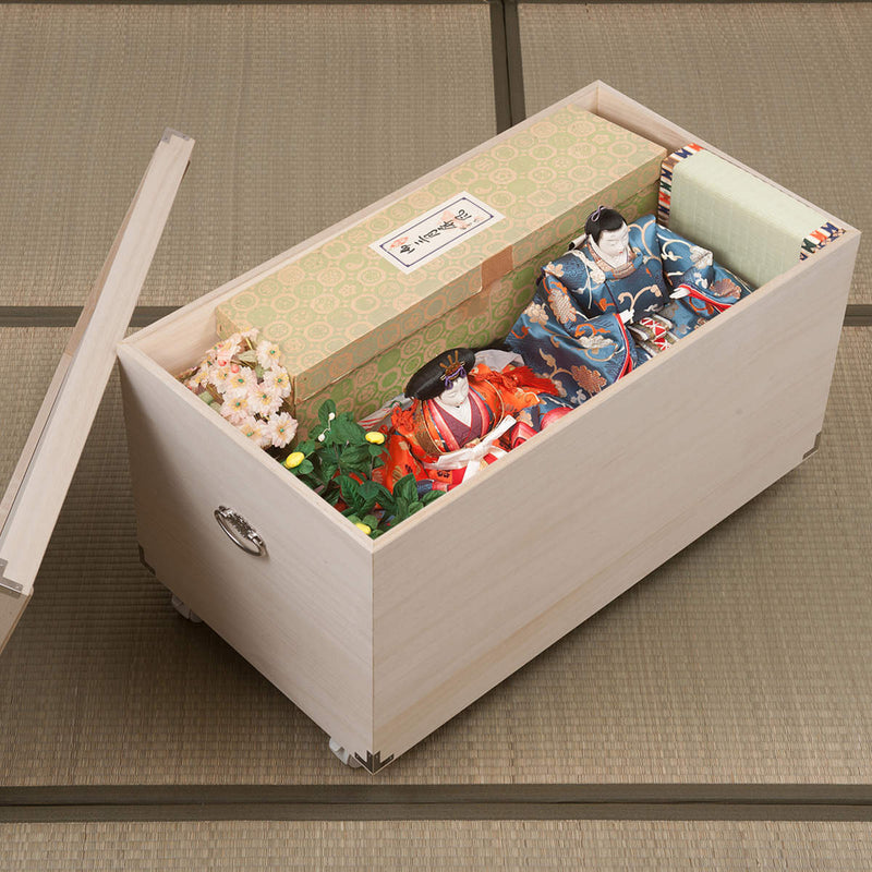 桐衣装箱 1段 日本製 ひな人形ケース 竹炭シート入り 高さ32.5cm