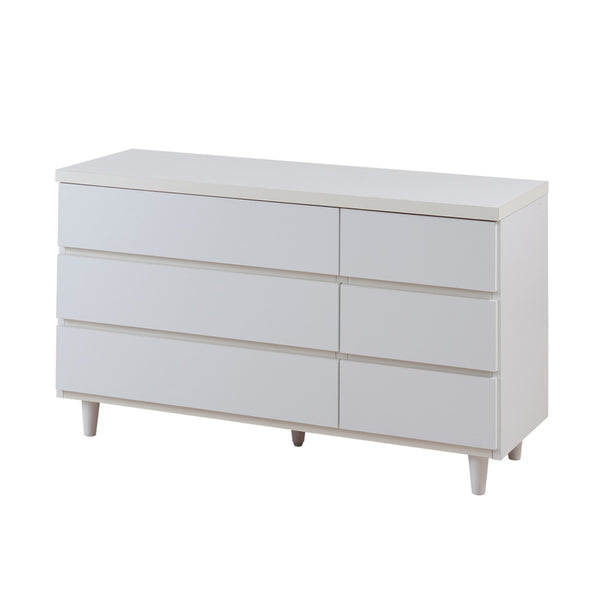 ワイドチェスト 3段2列 脚付 フレンチシャビー調 幅120cm