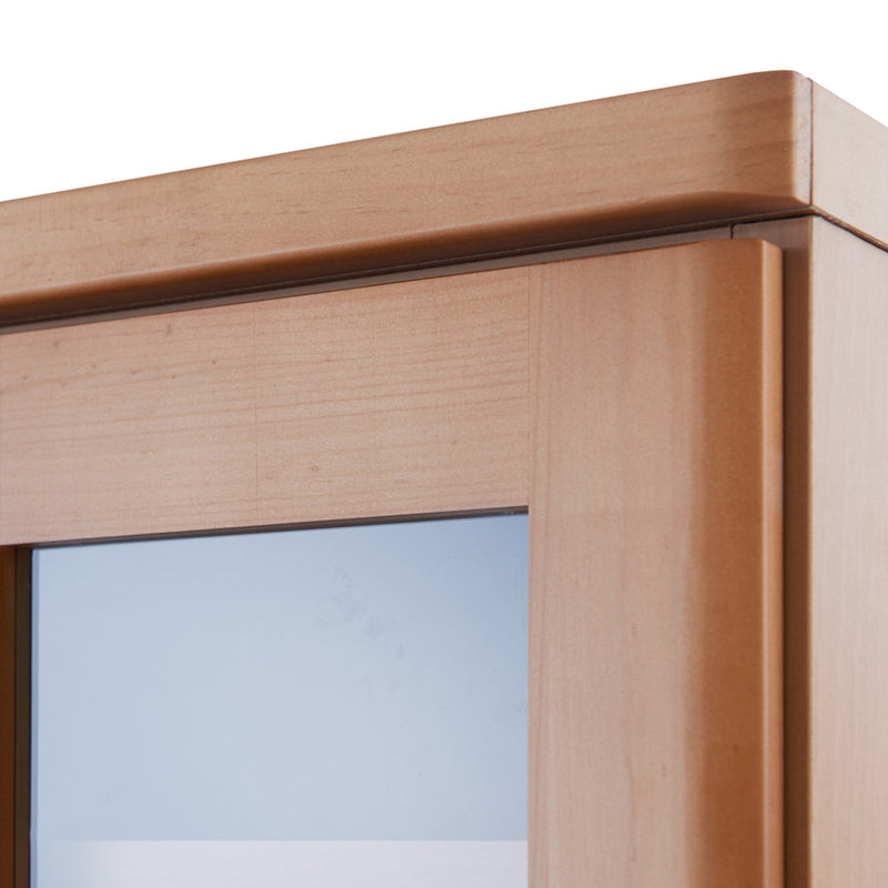 食器棚カップボード天然木幅80cm薄型ハイタイプ完成品